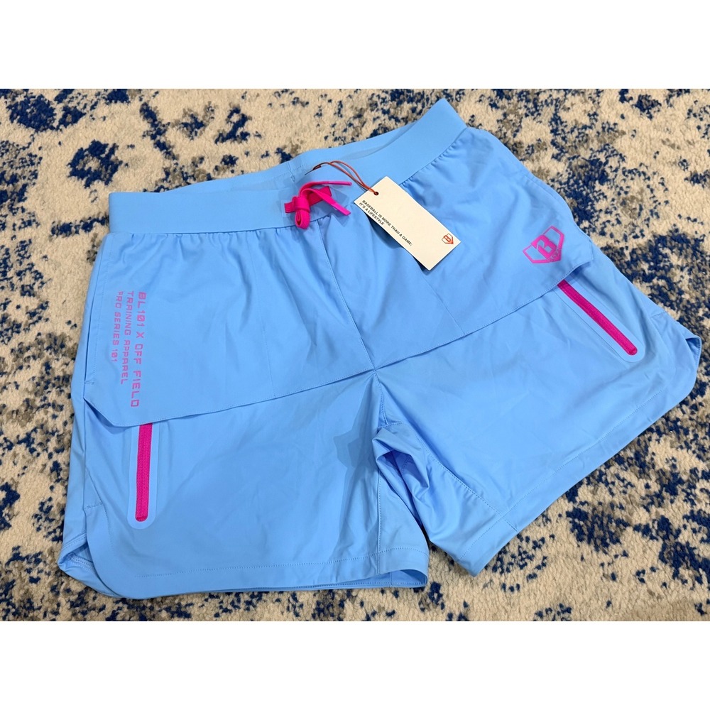 Baseball Lifestyle 101 Pro Series Overlay Shorts Cotton Candy Blue Mens Medium